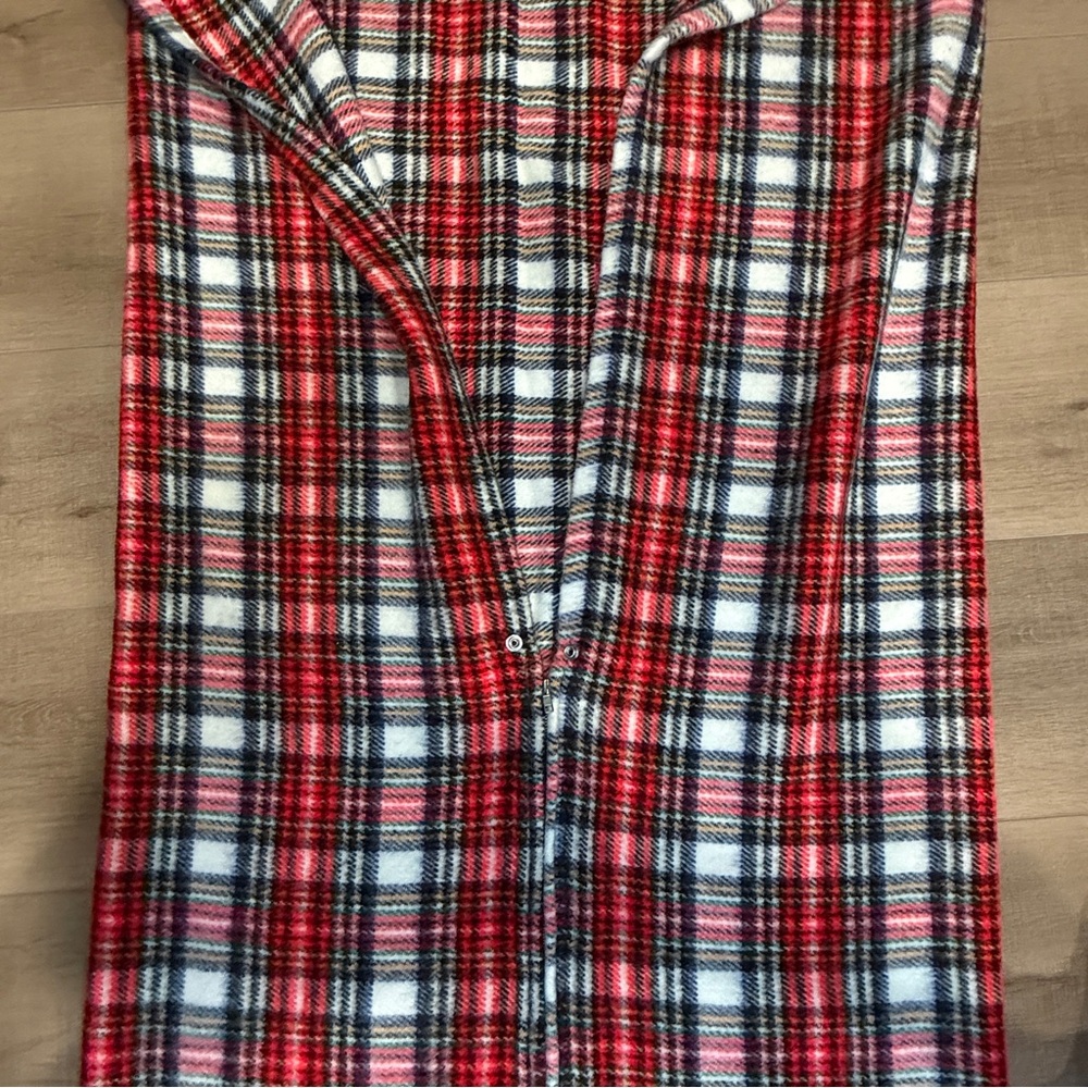 Vintage Tennessee Woolen Mills Red Plaid Stadium Blanket Acrylic USA Snuggle 74” - Picture 10 of 12